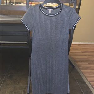 Grey knit skinny fit dress.